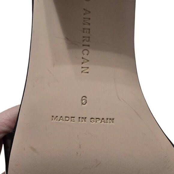 Good American Square Toe Ombre Block Heel Slide Sandals Sz 6 - Picture 9 of 9